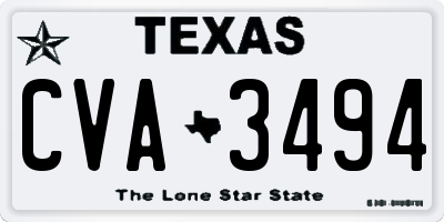 TX license plate CVA3494