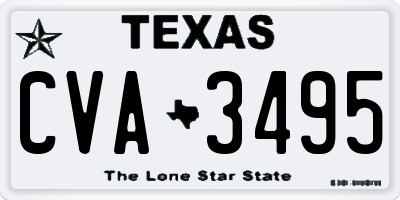 TX license plate CVA3495