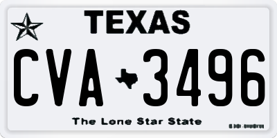 TX license plate CVA3496