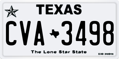 TX license plate CVA3498