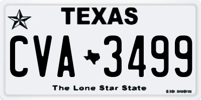 TX license plate CVA3499