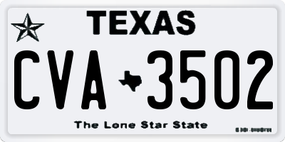 TX license plate CVA3502
