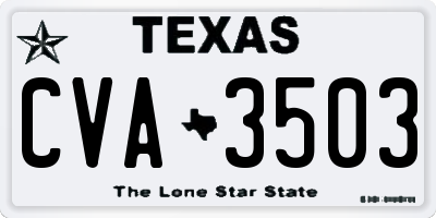 TX license plate CVA3503