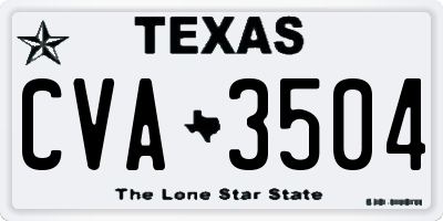 TX license plate CVA3504