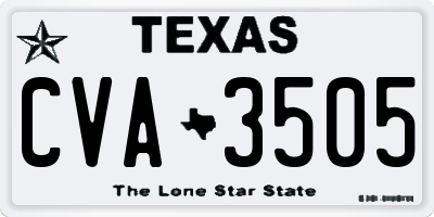 TX license plate CVA3505