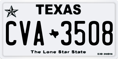 TX license plate CVA3508