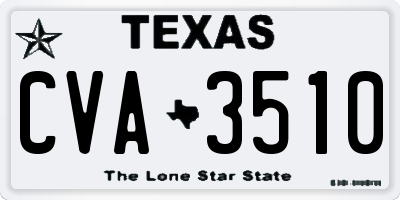TX license plate CVA3510
