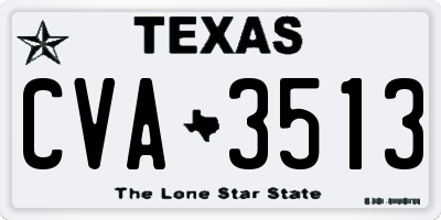 TX license plate CVA3513