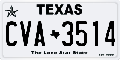 TX license plate CVA3514