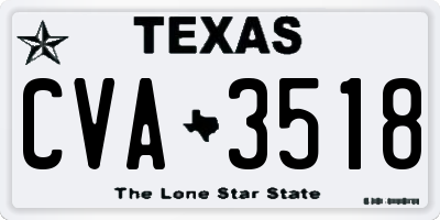 TX license plate CVA3518