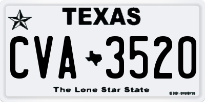 TX license plate CVA3520