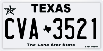 TX license plate CVA3521