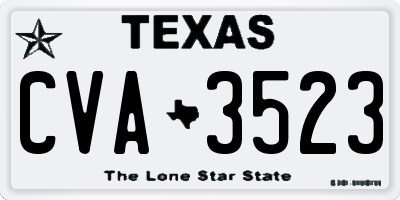 TX license plate CVA3523