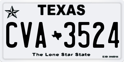 TX license plate CVA3524