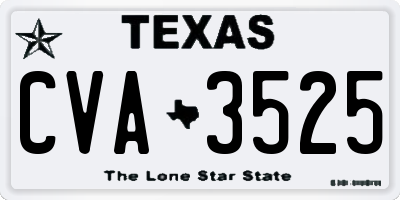 TX license plate CVA3525