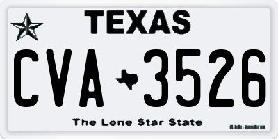TX license plate CVA3526