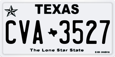 TX license plate CVA3527