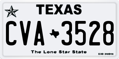 TX license plate CVA3528