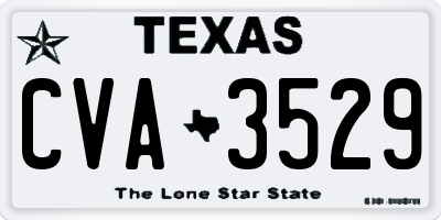 TX license plate CVA3529