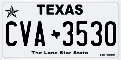TX license plate CVA3530