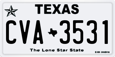 TX license plate CVA3531