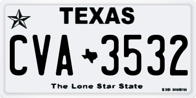TX license plate CVA3532