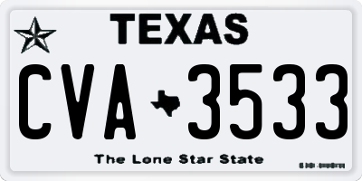 TX license plate CVA3533