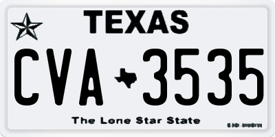 TX license plate CVA3535