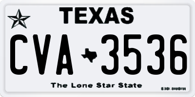 TX license plate CVA3536