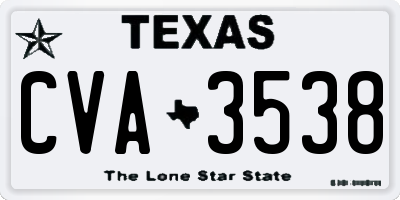 TX license plate CVA3538