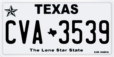 TX license plate CVA3539