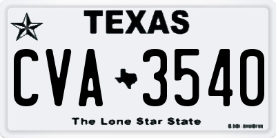TX license plate CVA3540