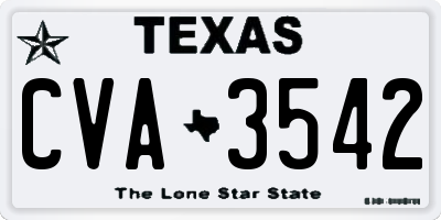 TX license plate CVA3542