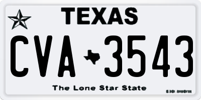 TX license plate CVA3543