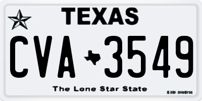 TX license plate CVA3549