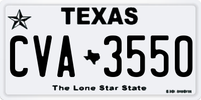 TX license plate CVA3550