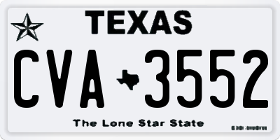 TX license plate CVA3552