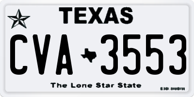 TX license plate CVA3553