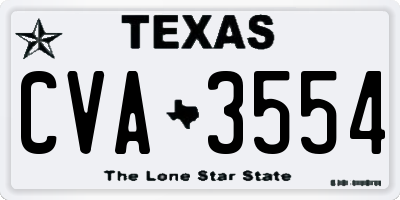 TX license plate CVA3554