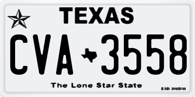 TX license plate CVA3558