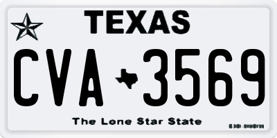 TX license plate CVA3569