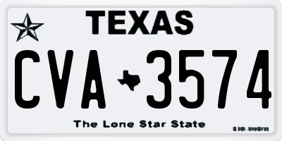 TX license plate CVA3574