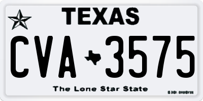 TX license plate CVA3575
