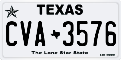 TX license plate CVA3576