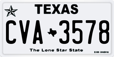 TX license plate CVA3578