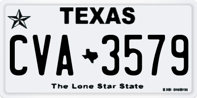 TX license plate CVA3579