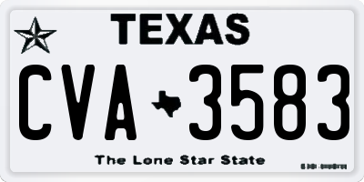 TX license plate CVA3583