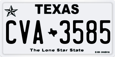 TX license plate CVA3585
