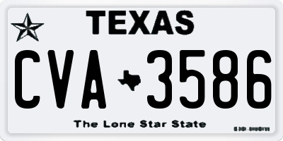 TX license plate CVA3586