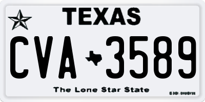 TX license plate CVA3589